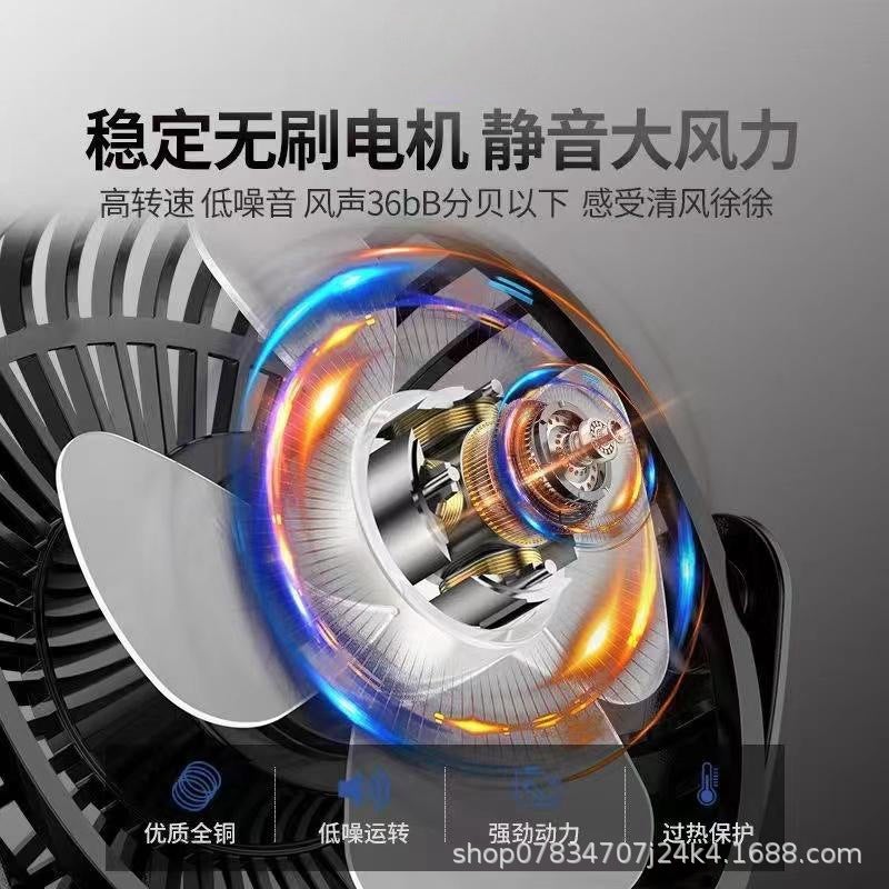 Portable Lithium Battery Electric Fan Large Wind Fan Home Outdoor Camping Fishing Fan Desktop Small Fan - Image 3